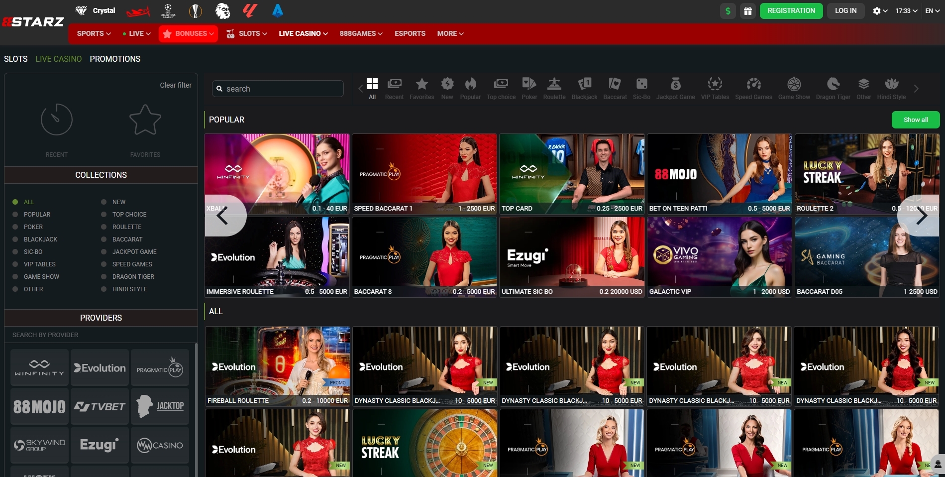 888starz Online Games
