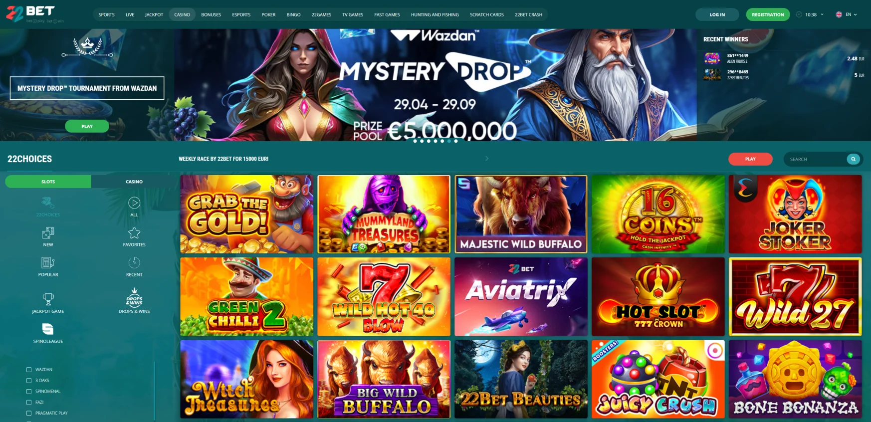 22Bet Online Casino